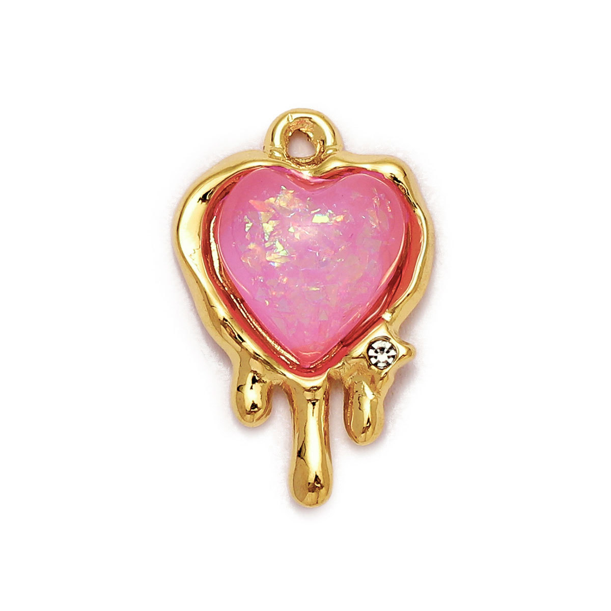 6pcs/Lot Stainless Steel Enamel Love Heart Necklace Pendant Women Moon Butterfly Bracelet DIY Charms Stone Jewelry