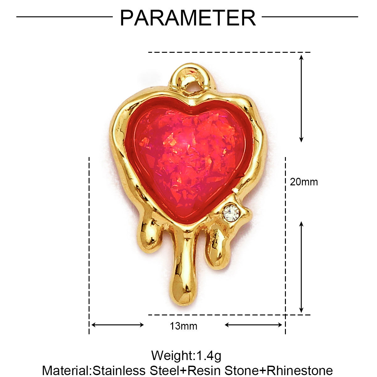 6pcs/Lot Stainless Steel Enamel Love Heart Necklace Pendant Women Moon Butterfly Bracelet DIY Charms Stone Jewelry