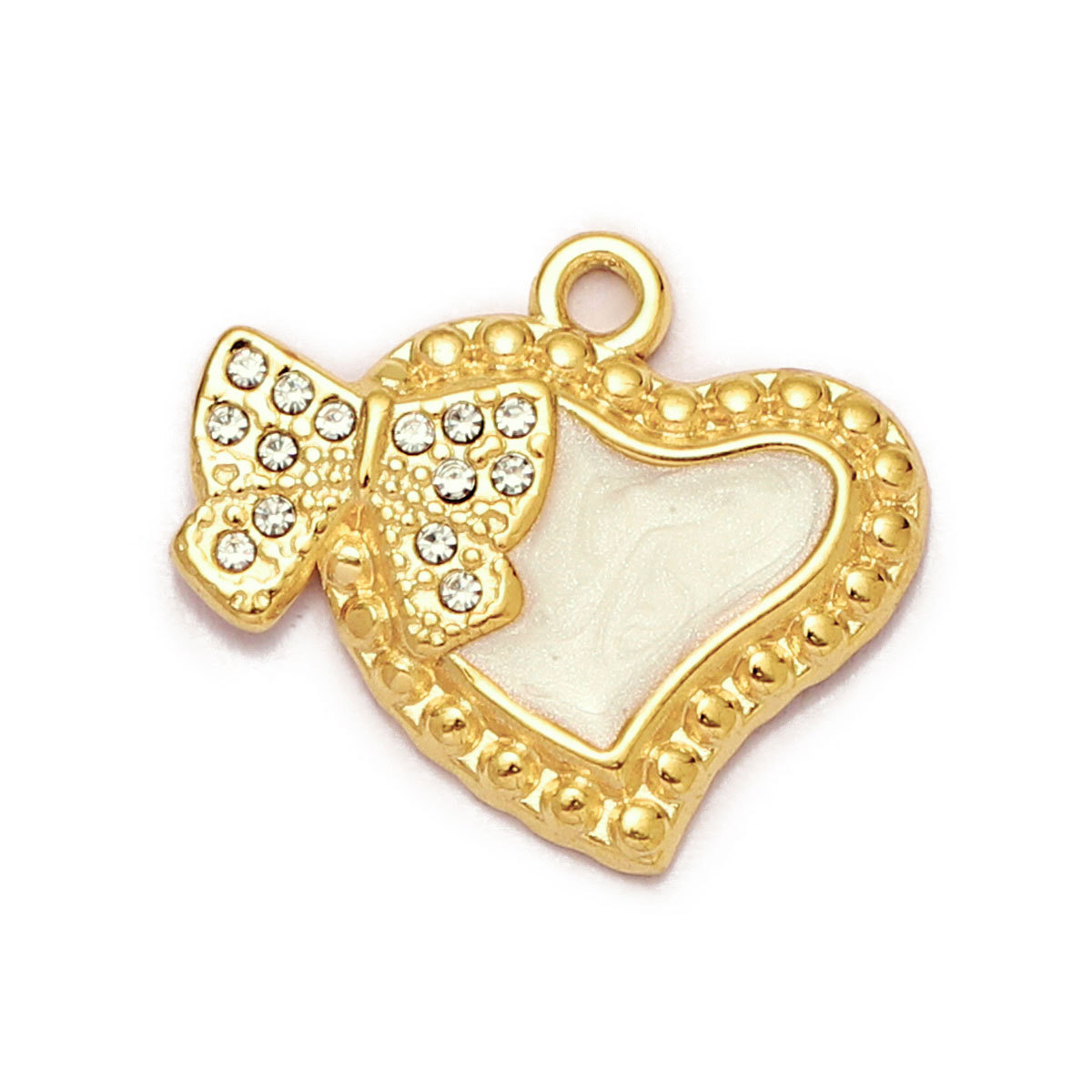 6pcs/Lot Stainless Steel Enamel Love Heart Necklace Pendant Women Moon Butterfly Bracelet DIY Charms Stone Jewelry