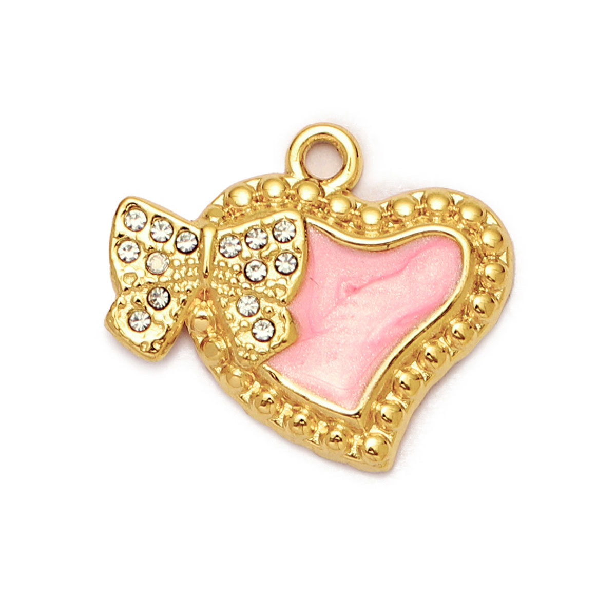 6pcs/Lot Stainless Steel Enamel Love Heart Necklace Pendant Women Moon Butterfly Bracelet DIY Charms Stone Jewelry