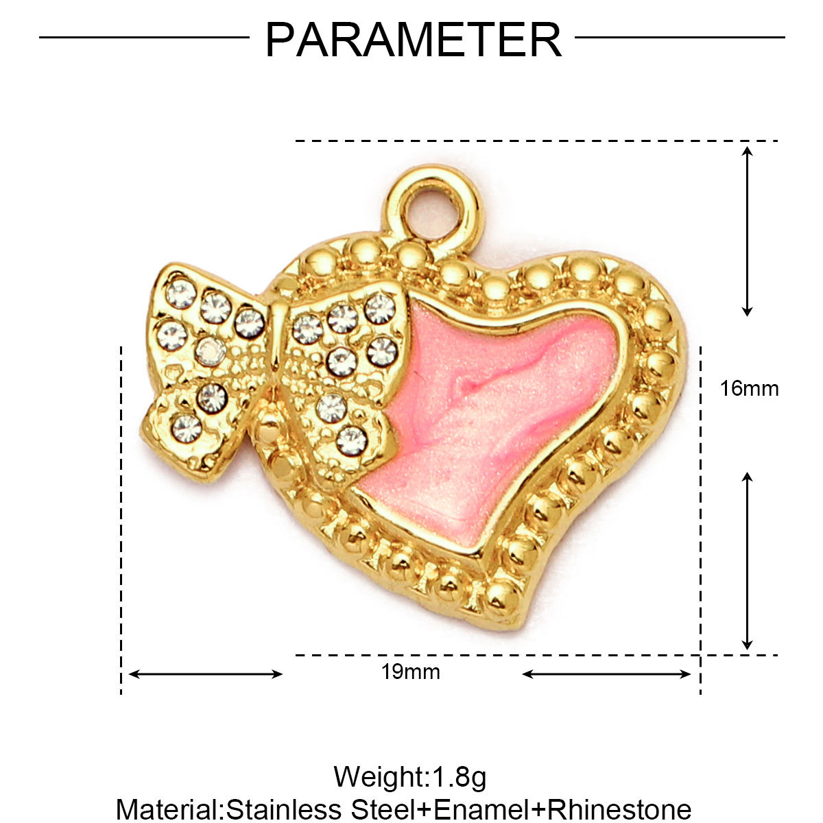 6pcs/Lot Stainless Steel Enamel Love Heart Necklace Pendant Women Moon Butterfly Bracelet DIY Charms Stone Jewelry