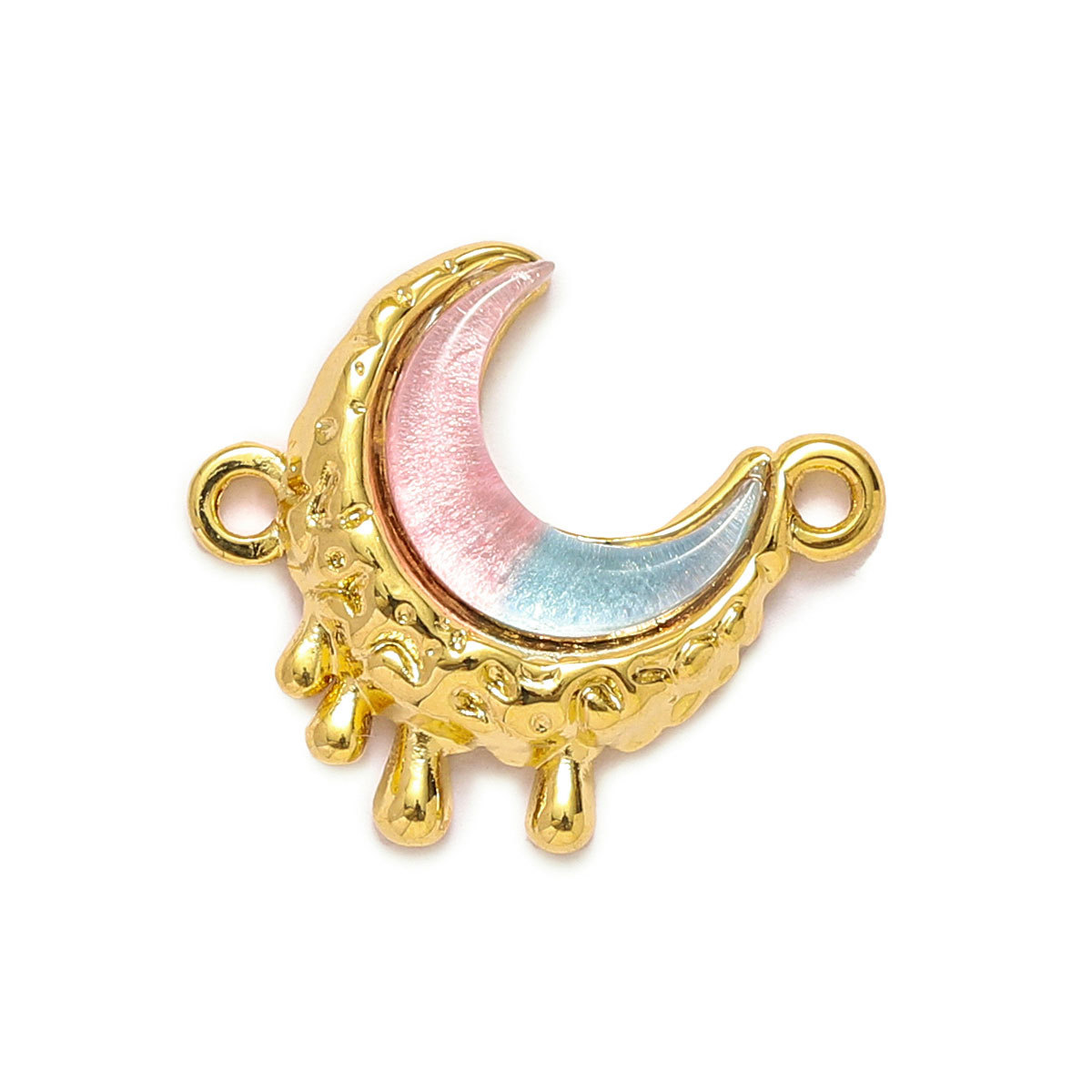 6pcs/Lot Stainless Steel Enamel Love Heart Necklace Pendant Women Moon Butterfly Bracelet DIY Charms Stone Jewelry