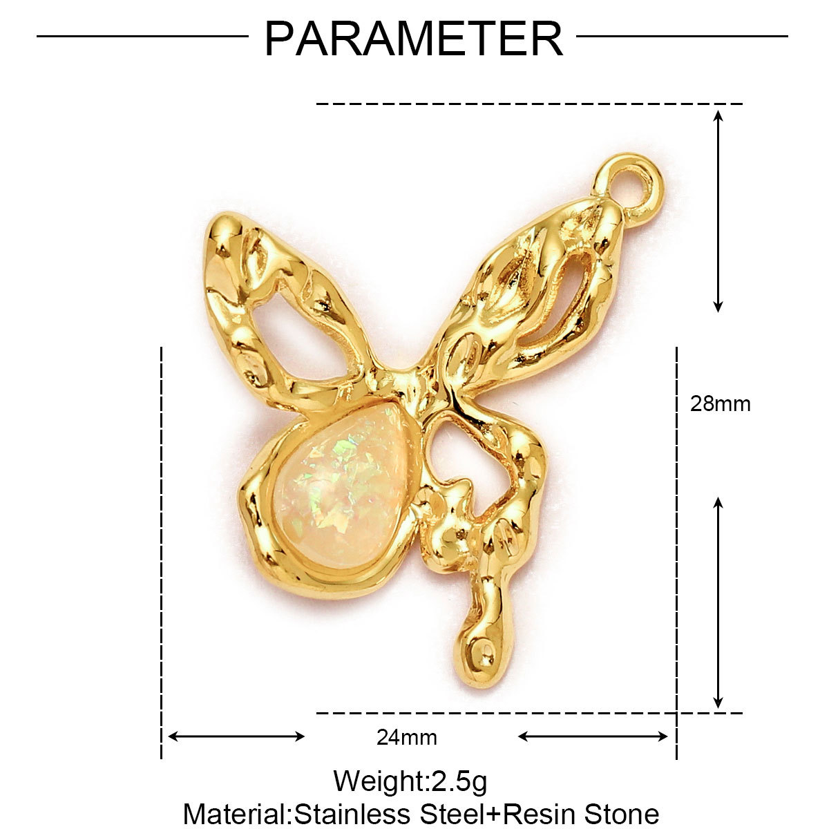 6pcs/Lot Stainless Steel Enamel Love Heart Necklace Pendant Women Moon Butterfly Bracelet DIY Charms Stone Jewelry