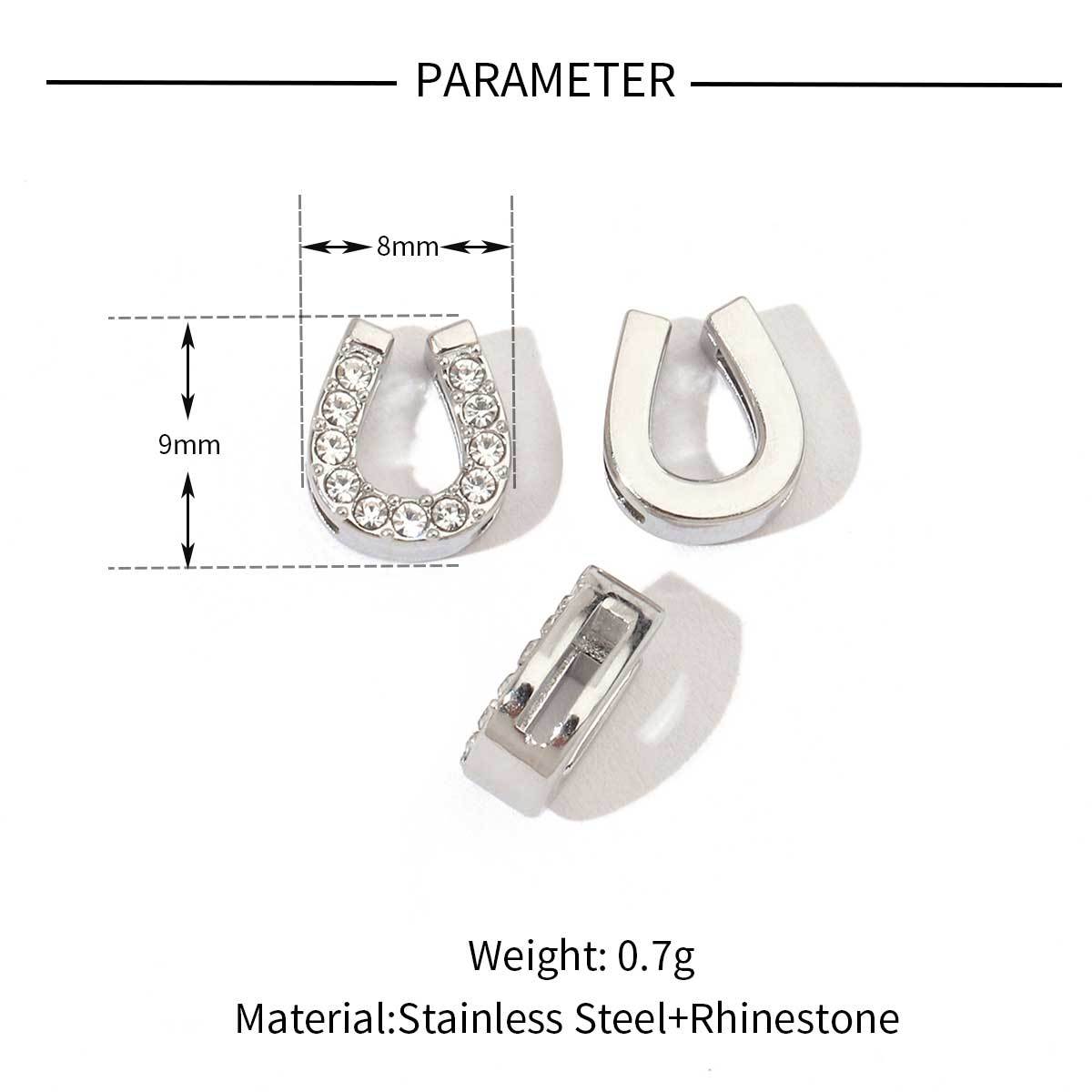 6pcs/pack Mirror Polish Love Horseshoe Moon Stainless Steel Beads Cross Clover Beads For Women Jewelry Making Finding