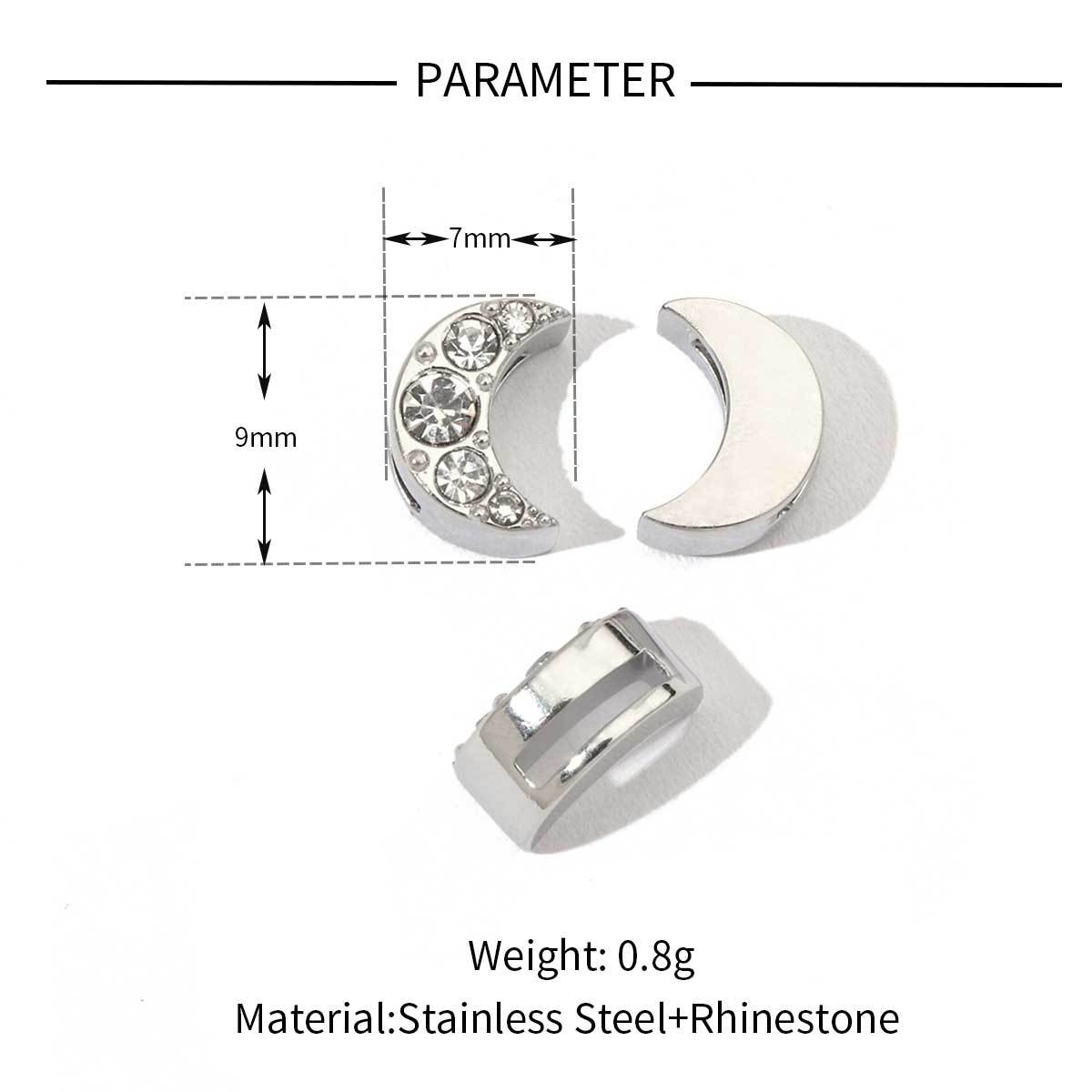 6pcs/pack Mirror Polish Love Horseshoe Moon Stainless Steel Beads Cross Clover Beads For Women Jewelry Making Finding