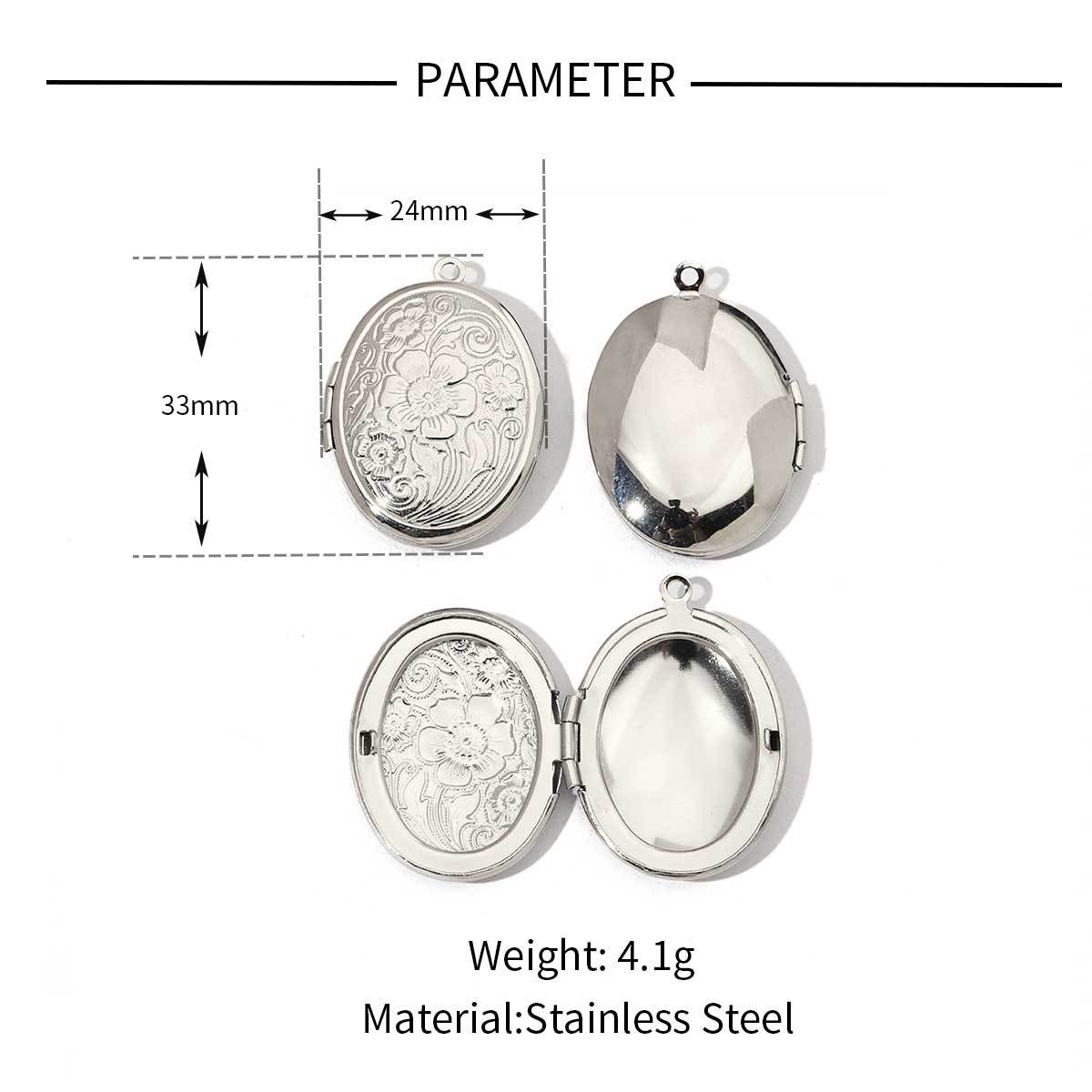 6pcs/pack Mirror Polish Stainless Steel Heart Round Locket Pendant for Women Family Image Necklace Personalized Anniversary Gifts