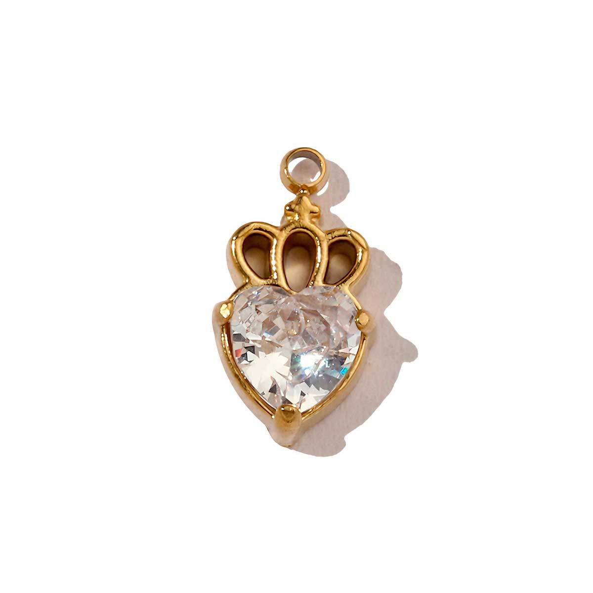 6pcs/pack Trendy High Polish Stainless Steel Heart Crown Suqare Charms Flower Cross Necklace DIY Small Pendant Wholesale