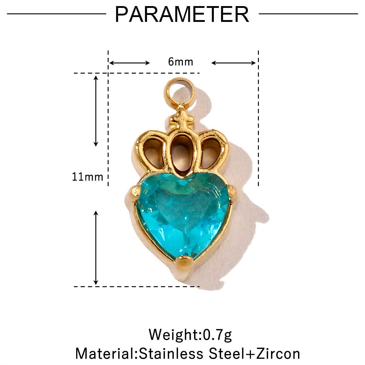 6pcs/pack Trendy High Polish Stainless Steel Heart Crown Suqare Charms Flower Cross Necklace DIY Small Pendant Wholesale