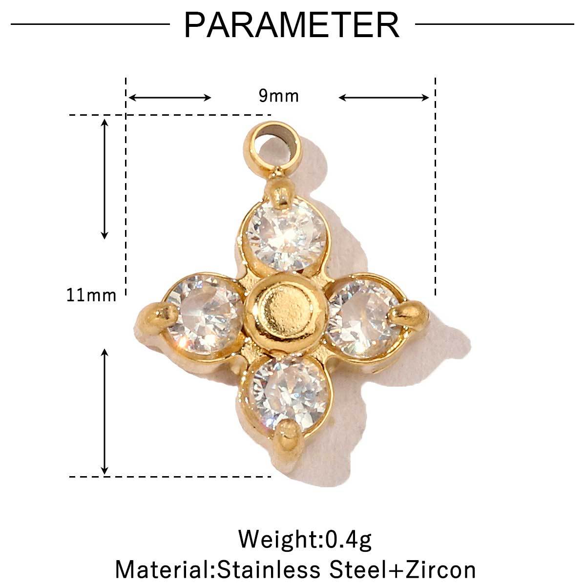 6pcs/pack Trendy High Polish Stainless Steel Heart Crown Suqare Charms Flower Cross Necklace DIY Small Pendant Wholesale