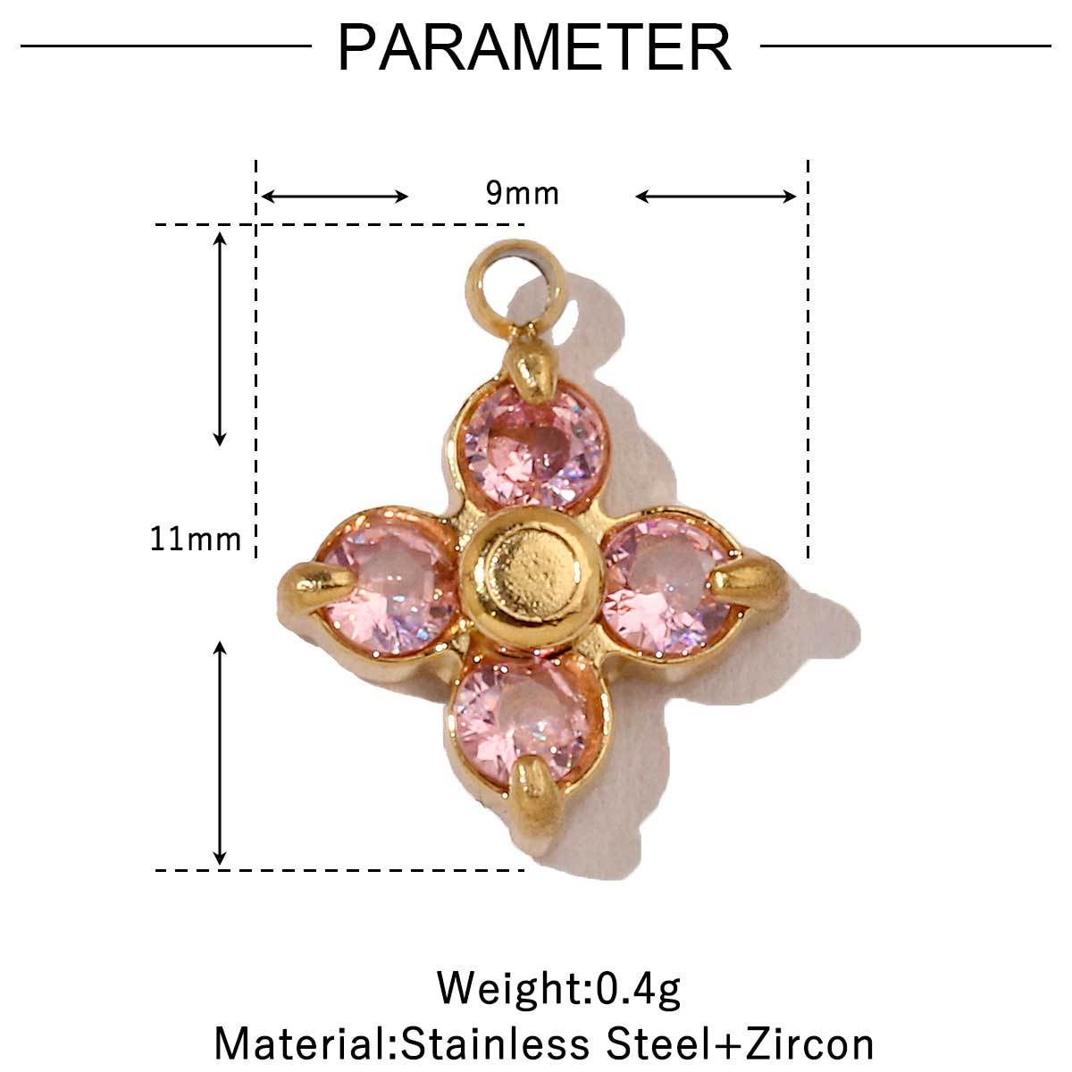 6pcs/pack Trendy High Polish Stainless Steel Heart Crown Suqare Charms Flower Cross Necklace DIY Small Pendant Wholesale