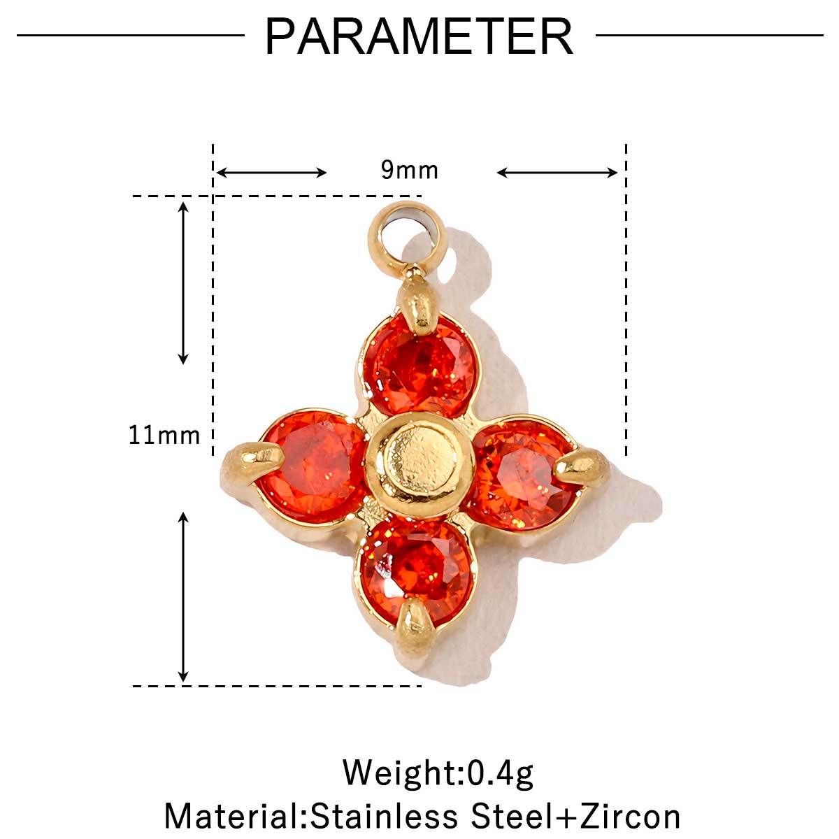 6pcs/pack Trendy High Polish Stainless Steel Heart Crown Suqare Charms Flower Cross Necklace DIY Small Pendant Wholesale
