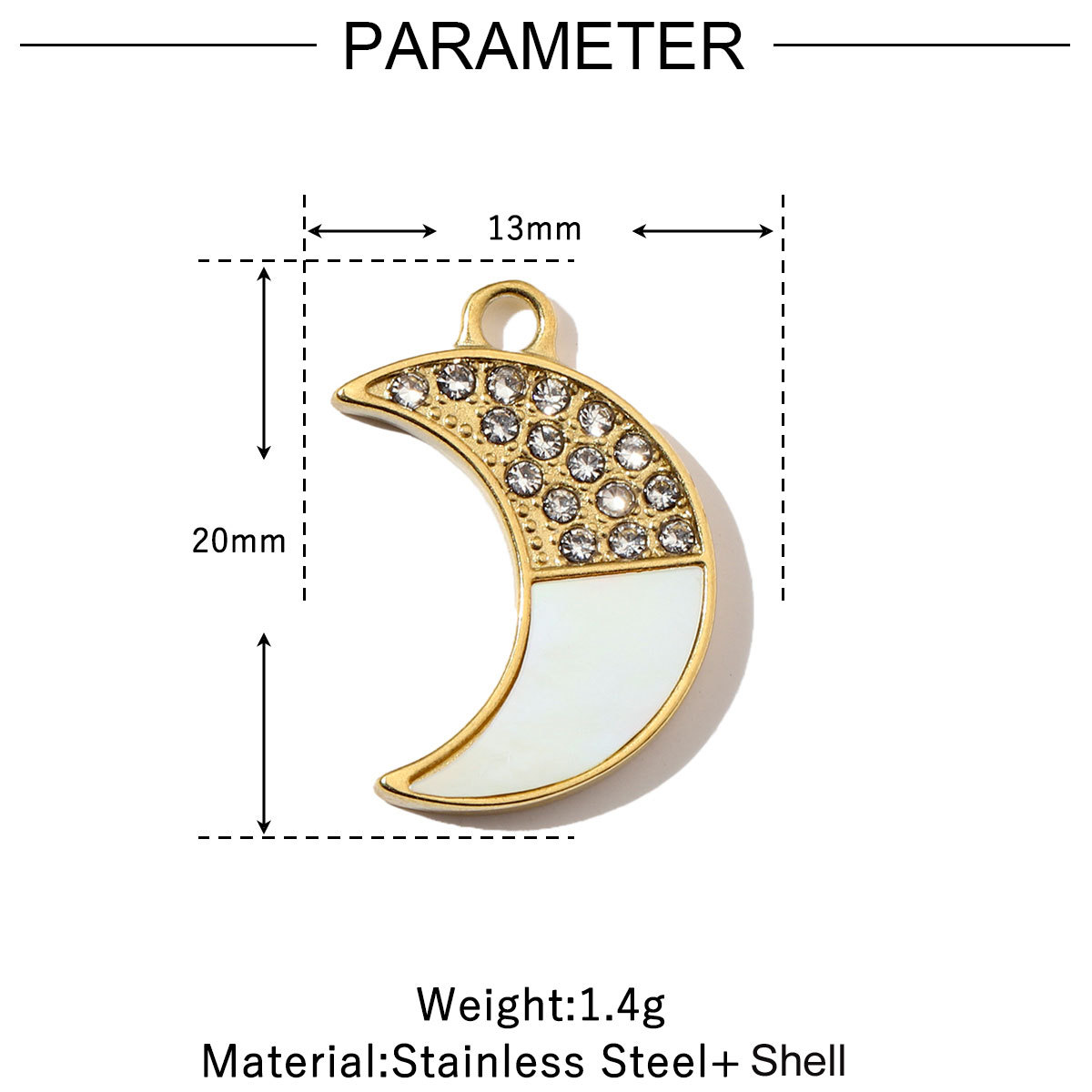 6pcs/pack  Trendy High Polish Stainless Steel Shell Starfish Charms Heart Moon Enamel Necklace DIY Small Pendant Wholesale