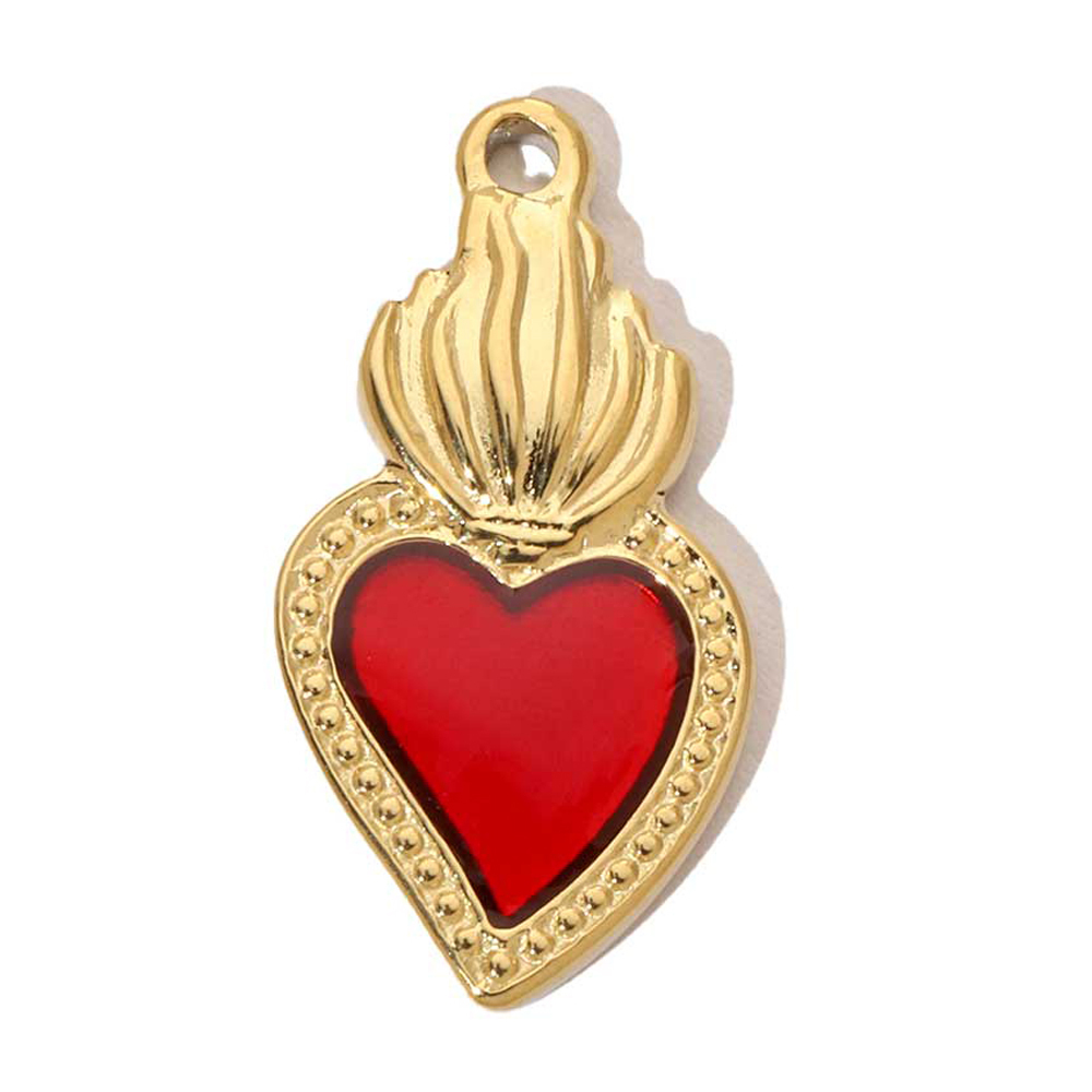6pcs/pack  Trendy High Polish Stainless Steel Shell Starfish Charms Heart Moon Enamel Necklace DIY Small Pendant Wholesale