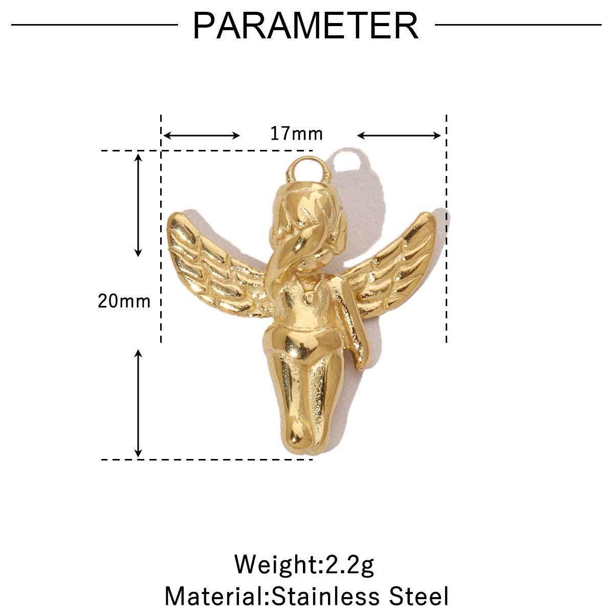 6pcs/pack Trendy Gold Color High Polish Stainless Steel God Cross Angel Charms Snake Spider Necklace DIY Small Pendant Wholesale