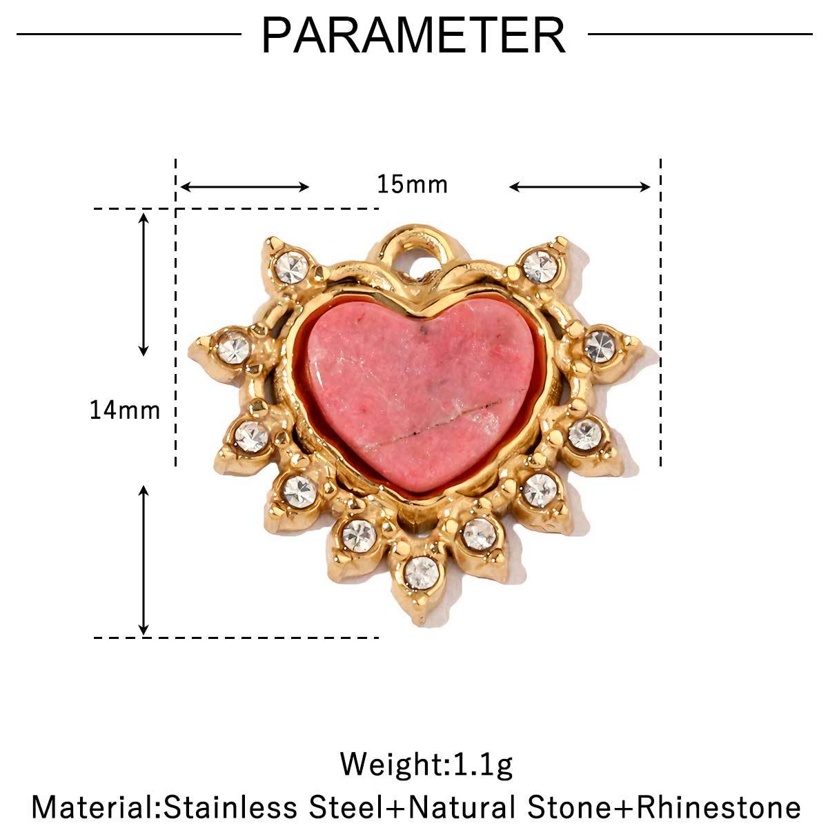 6pcs/pack High Polish Love Sun Natural Stone Stainless Steel Charms 14k Gold Color White Shell Tiger Necklace DIY Jewelry Finding