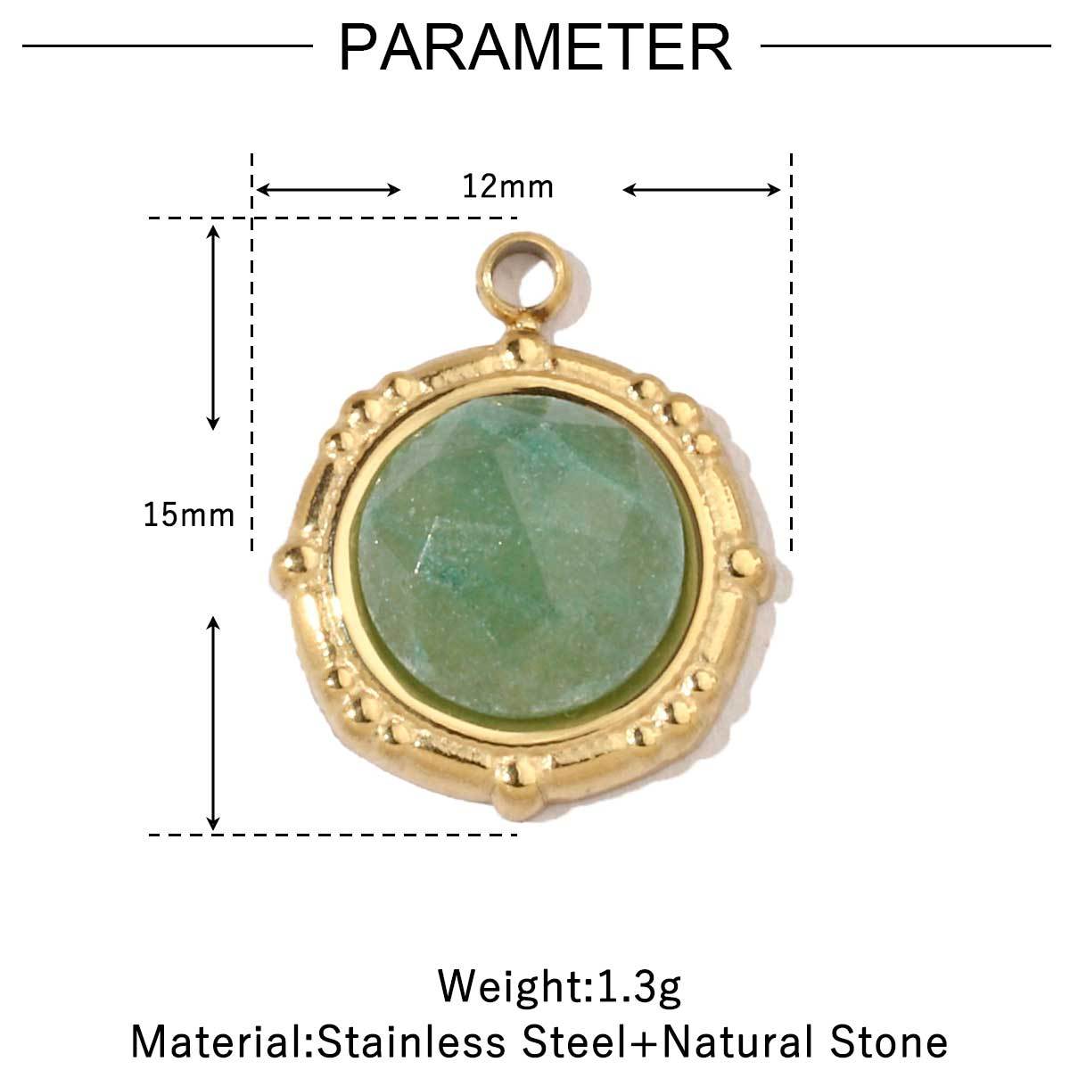 6pcs/pack High Polish Love Sun Natural Stone Stainless Steel Charms 14k Gold Plated White Shell Tiger Necklace DIY Jewelry Finding