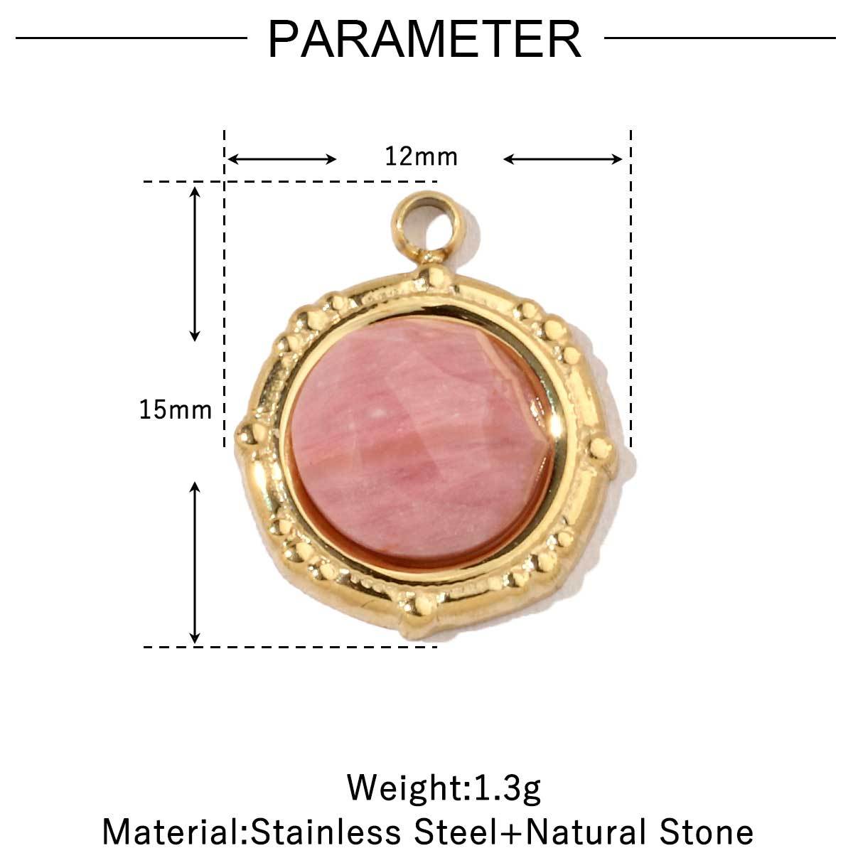 6pcs/pack High Polish Love Sun Natural Stone Stainless Steel Charms 14k Gold Plated White Shell Tiger Necklace DIY Jewelry Finding