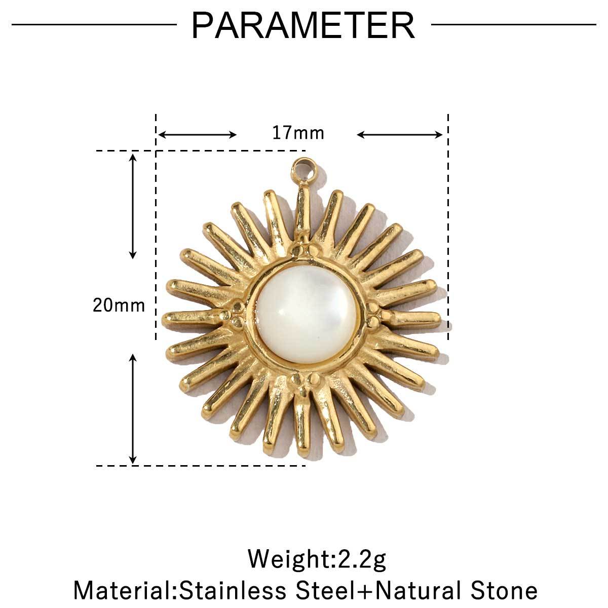 6pcs/pack High Polish French Retro Love Shell Stainless Steel Charms 14k Gold Color Red Agate Necklace DIY Jewelry Accessories