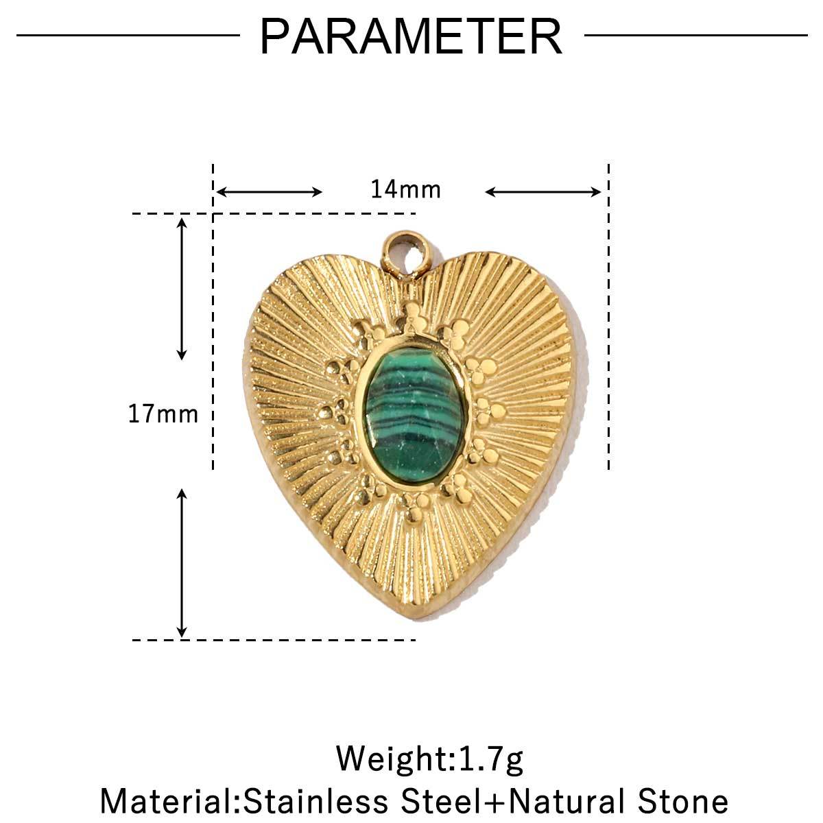 6pcs/pack High Polish French Retro Love Shell Stainless Steel Charms 14k Gold Color Red Agate Necklace DIY Jewelry Accessories