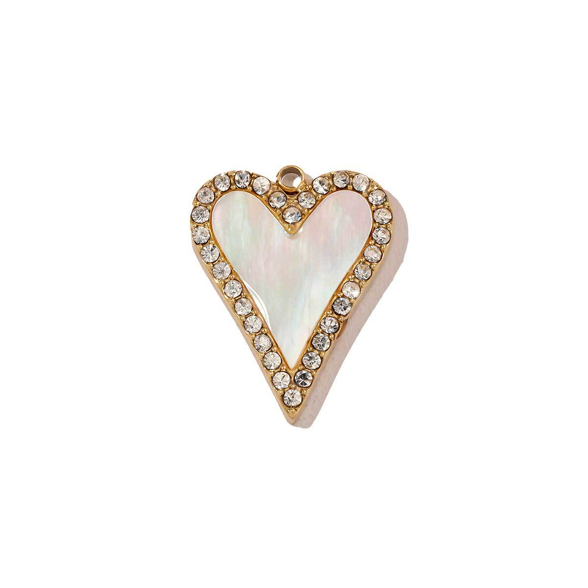 6pcs/pack High Polish French Retro Love Shell Stainless Steel Charms 14k Gold Plated Red Agate Necklace DIY Jewelry Accessories