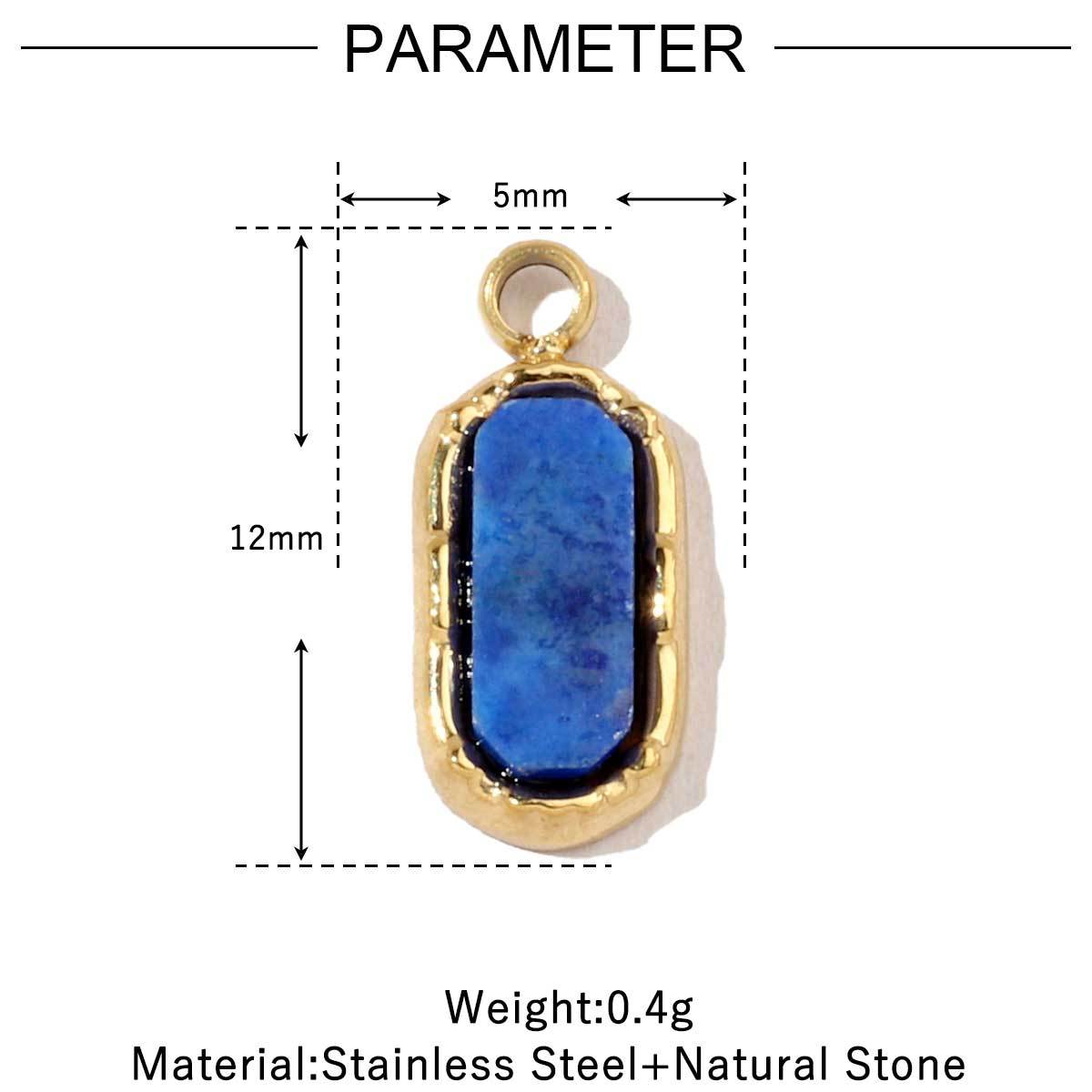 6pcs/pack French Retro 14k Gold Plated Flower Geometric Nature Stone Stainless Steel Charms Clover Necklace DIY Jewelry Pendant