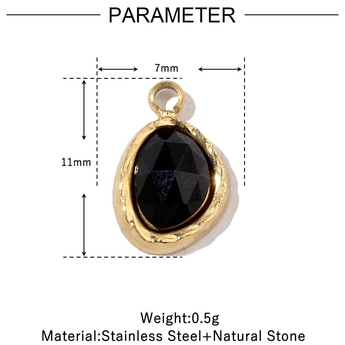 6pcs/pack French Retro 14k Gold Plated Flower Geometric Nature Stone Stainless Steel Charms Clover Necklace DIY Jewelry Pendant