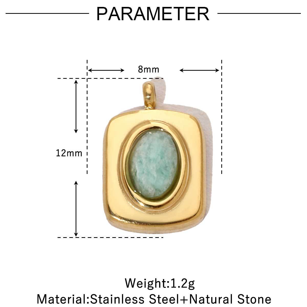 6pcs/pack French Retro 14k Gold Plated Flower Geometric Nature Stone Stainless Steel Charms Clover Necklace DIY Jewelry Pendant
