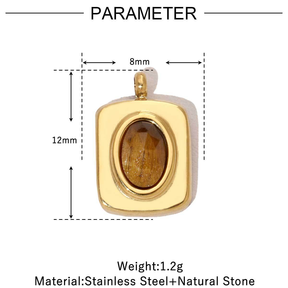 6pcs/pack French Retro 14k Gold Plated Flower Geometric Nature Stone Stainless Steel Charms Clover Necklace DIY Jewelry Pendant