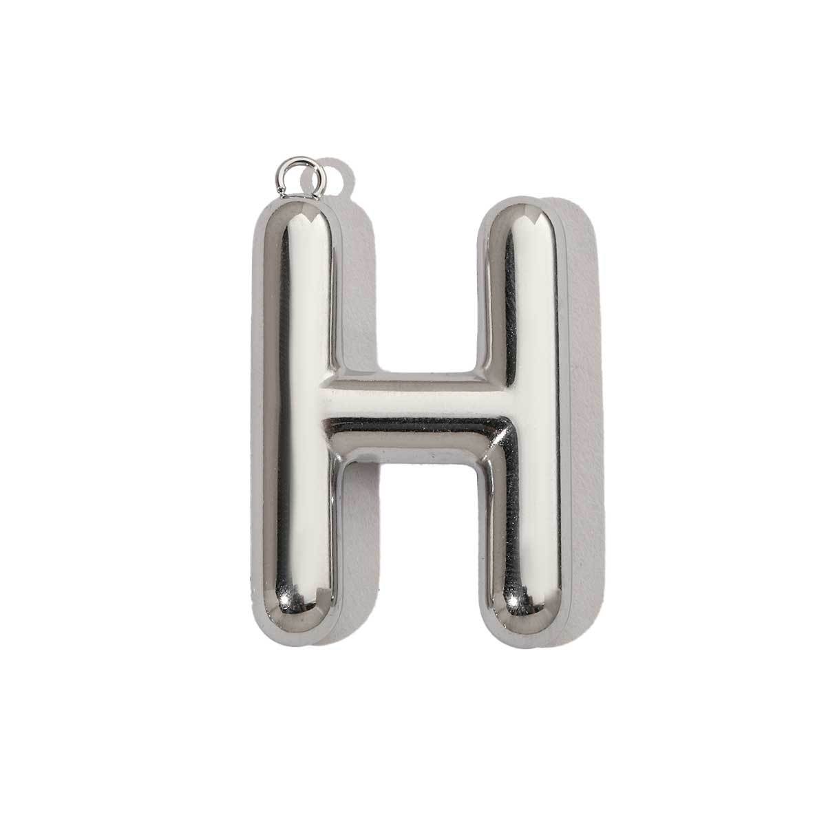 6pcs/pack French Retro Mirror Polish Stainless Steel Capital Letter Charms A-Z Name Necklace Pendant DIY Jewelry