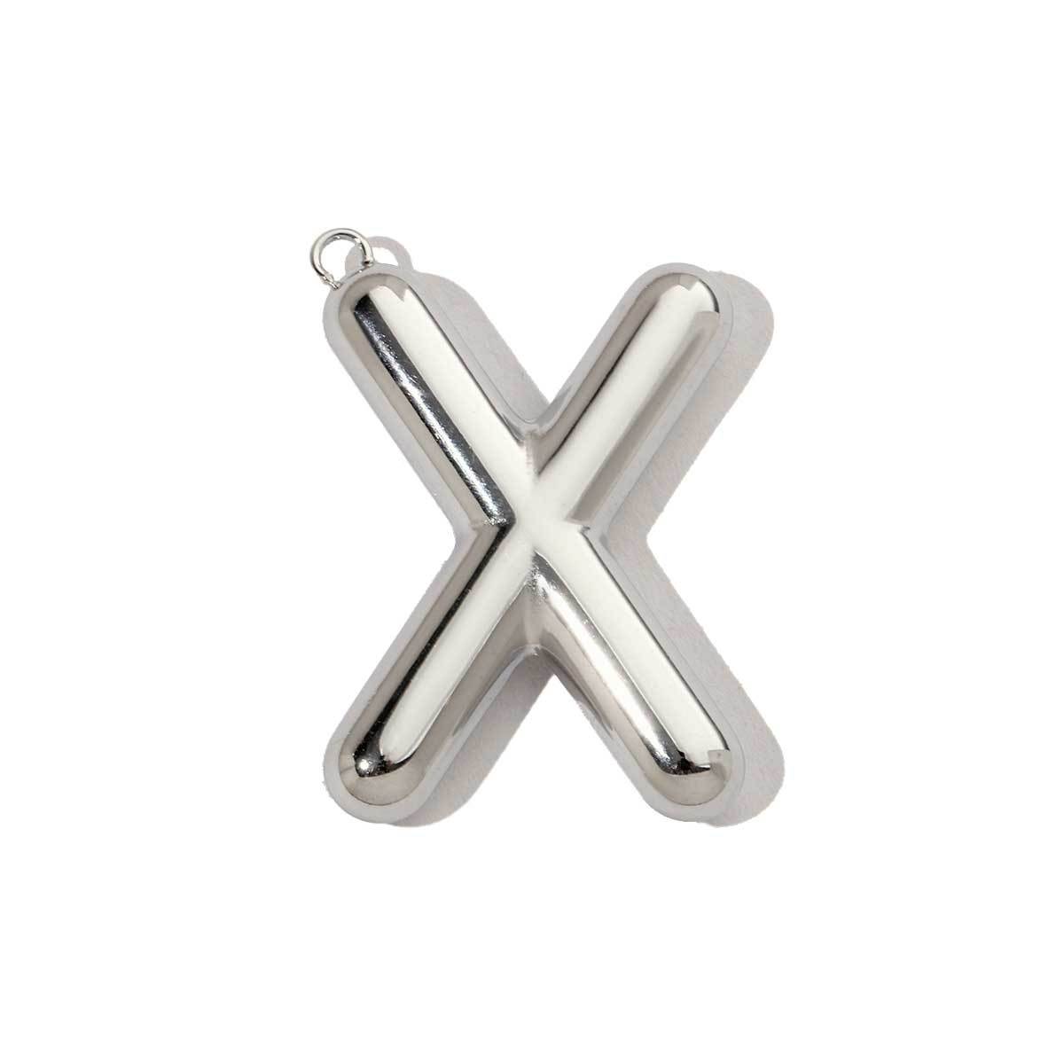 6pcs/pack French Retro Mirror Polish Stainless Steel Capital Letter Charms A-Z Name Necklace Pendant DIY Jewelry