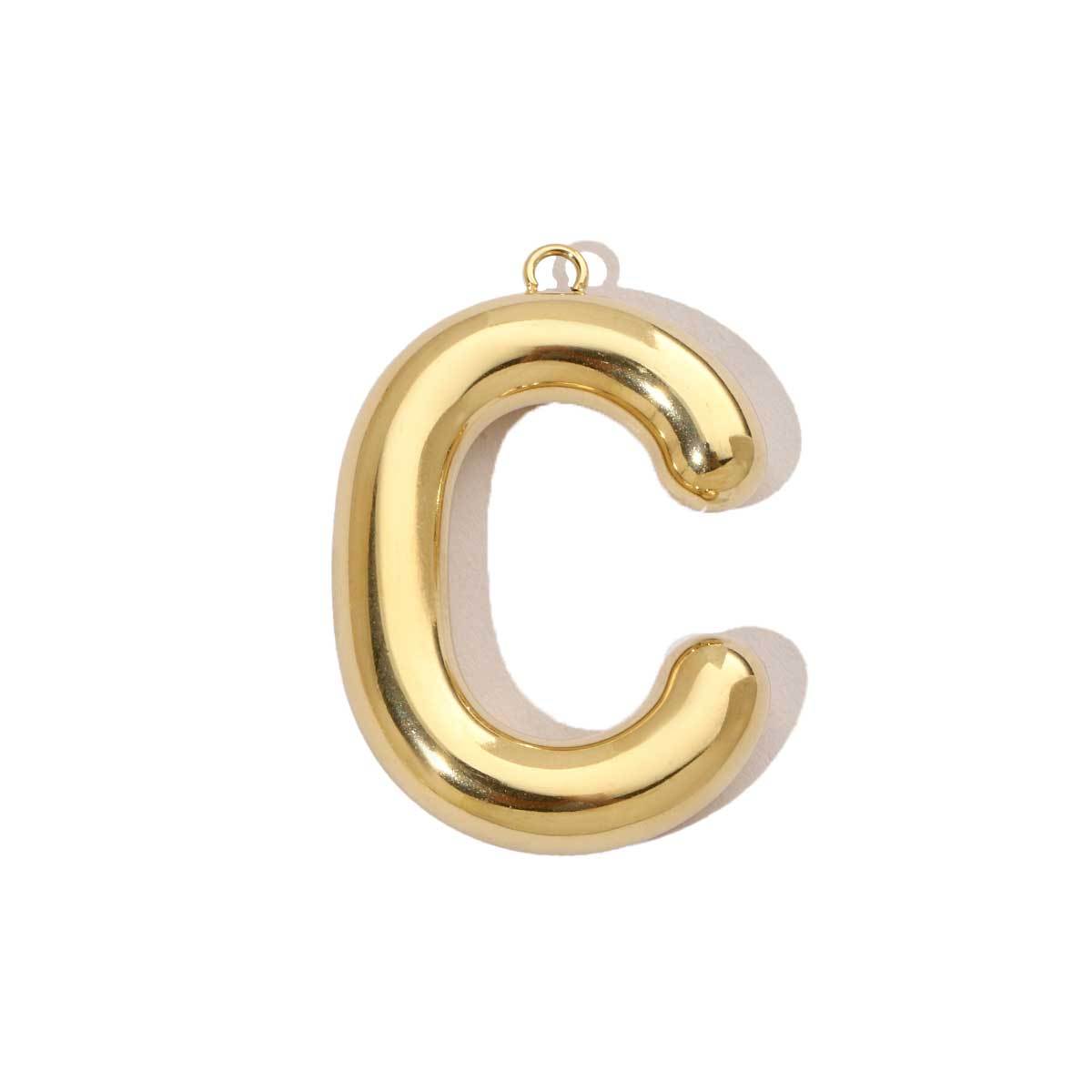 6pcs/pack French Retro 14K Gold Color Mirror Polish Stainless Steel Initial Letter Charms A-Z Name Necklace Pendant DIY Jewelry
