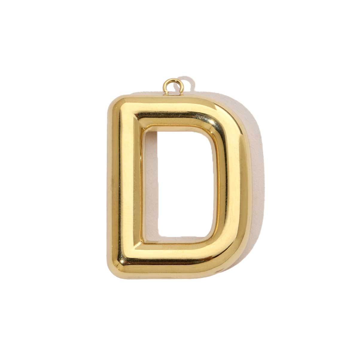 6pcs/pack French Retro 14K Gold Color Mirror Polish Stainless Steel Initial Letter Charms A-Z Name Necklace Pendant DIY Jewelry
