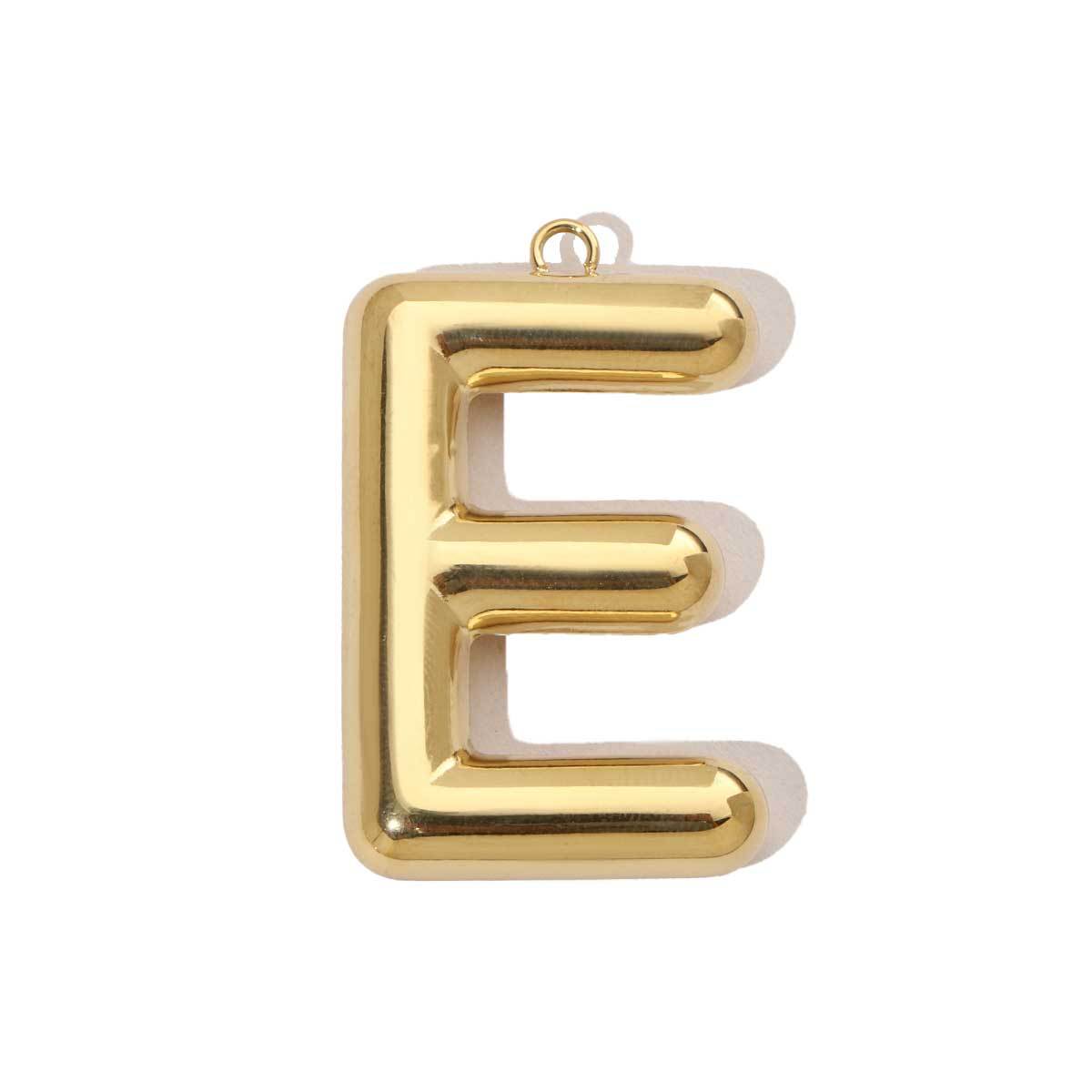6pcs/pack French Retro 14K Gold Color Mirror Polish Stainless Steel Initial Letter Charms A-Z Name Necklace Pendant DIY Jewelry