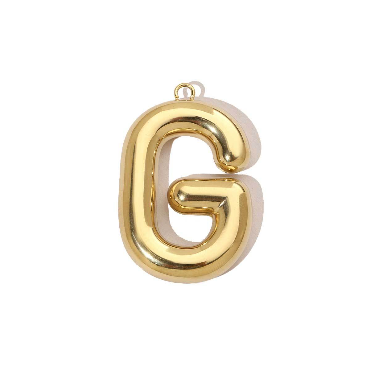 6pcs/pack French Retro 14K Gold Color Mirror Polish Stainless Steel Initial Letter Charms A-Z Name Necklace Pendant DIY Jewelry