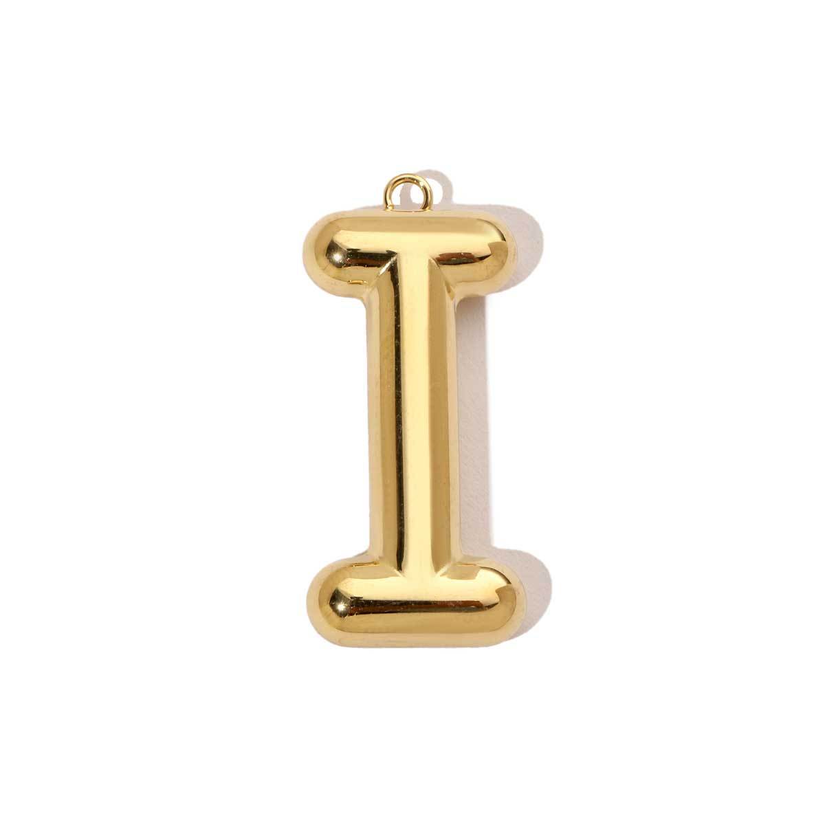 6pcs/pack French Retro 14K Gold Color Mirror Polish Stainless Steel Initial Letter Charms A-Z Name Necklace Pendant DIY Jewelry