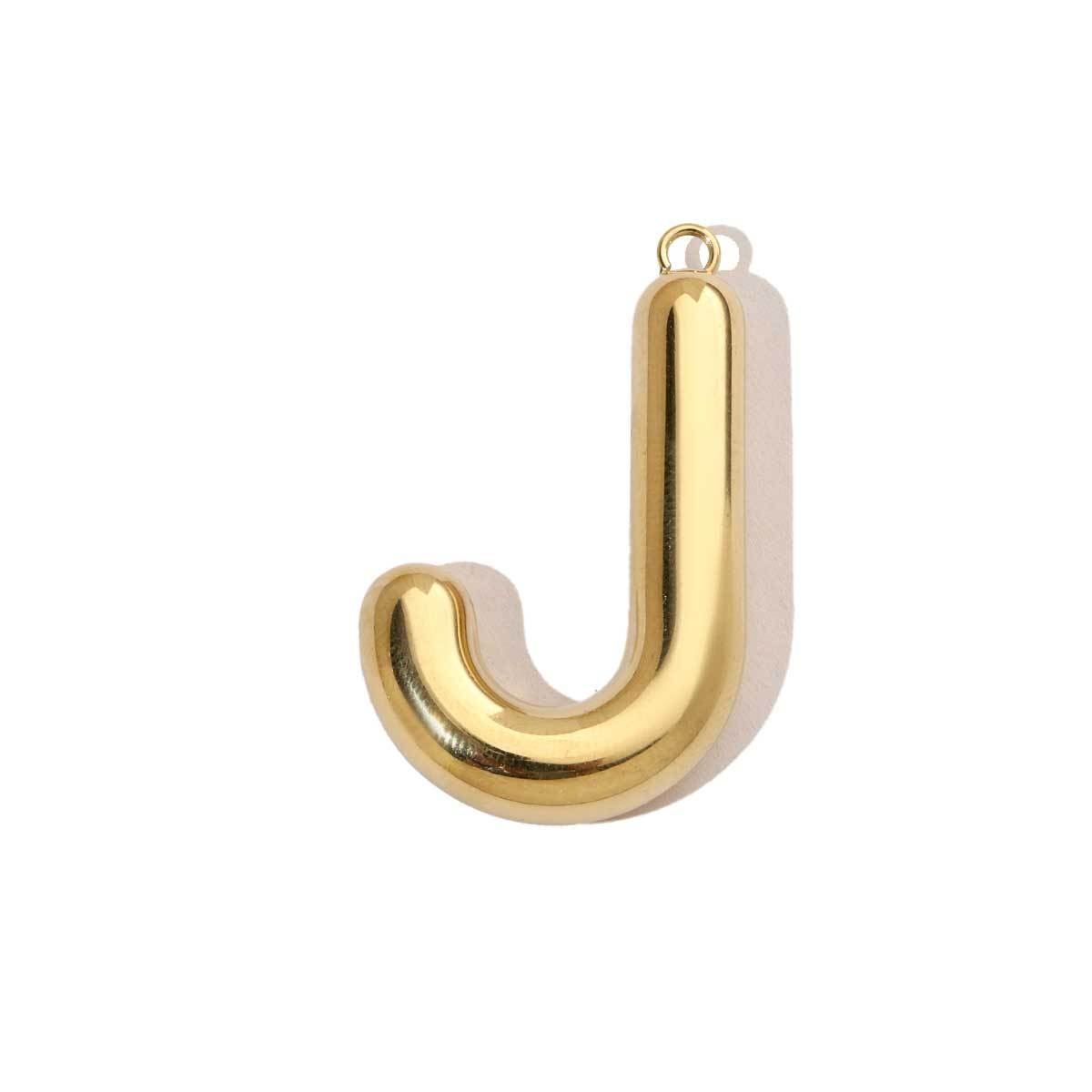 6pcs/pack French Retro 14K Gold Color Mirror Polish Stainless Steel Initial Letter Charms A-Z Name Necklace Pendant DIY Jewelry