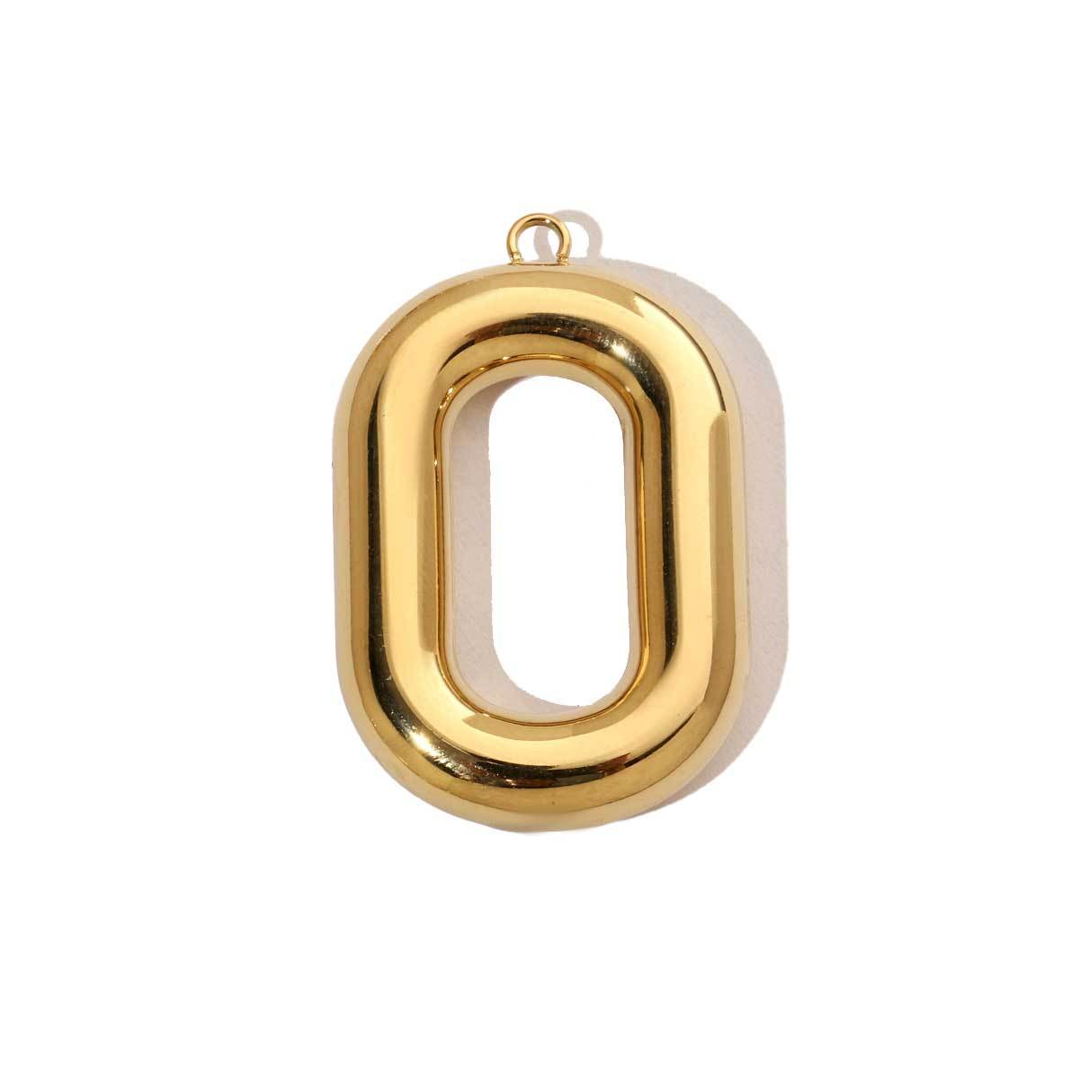 6pcs/pack French Retro 14K Gold Plated Mirror Polish Stainless Steel Initial Letter Charms A-Z Name Necklace Pendant DIY Jewelry