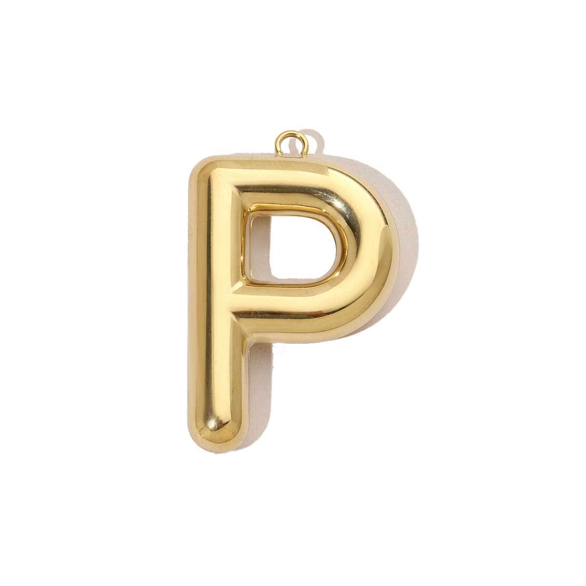 6pcs/pack French Retro 14K Gold Plated Mirror Polish Stainless Steel Initial Letter Charms A-Z Name Necklace Pendant DIY Jewelry
