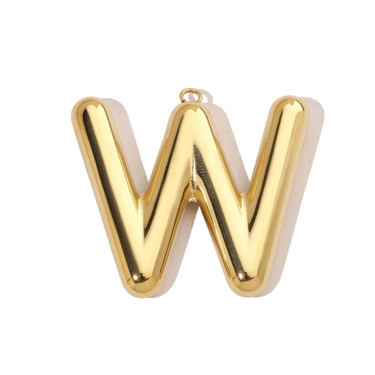 6pcs/pack French Retro 14K Gold Plated Mirror Polish Stainless Steel Initial Letter Charms A-Z Name Necklace Pendant DIY Jewelry