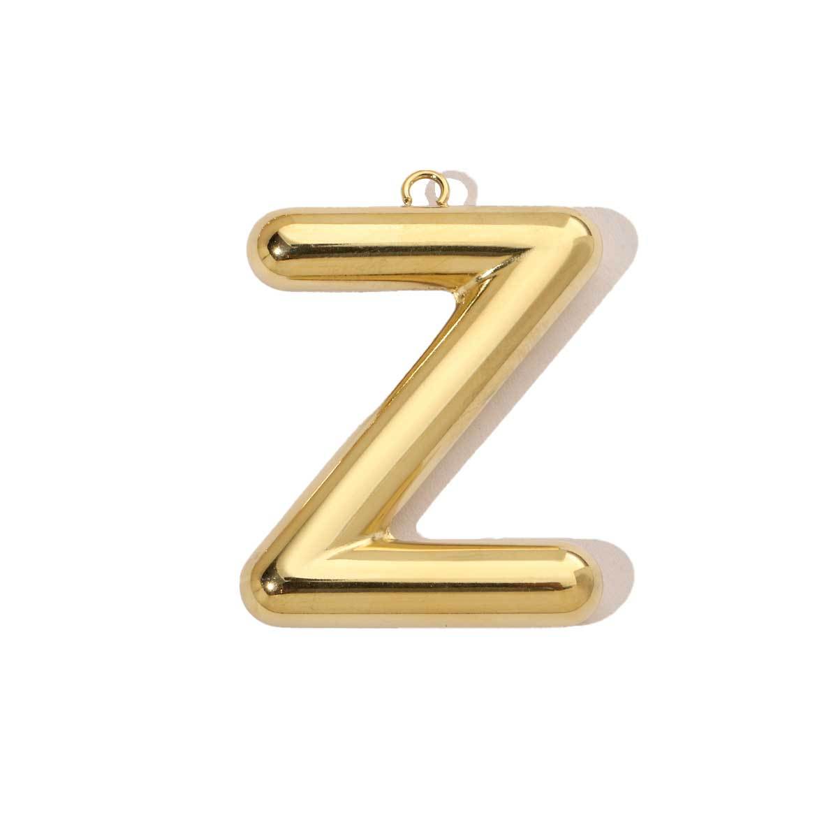6pcs/pack French Retro 14K Gold Plated Mirror Polish Stainless Steel Initial Letter Charms A-Z Name Necklace Pendant DIY Jewelry