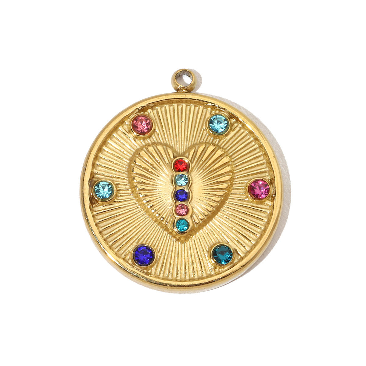6pcs/pack Evil Eye Love French Retro Stainless Steel Charms Women's Clover Jewelry Necklace DIY Small Pendant Wholesale