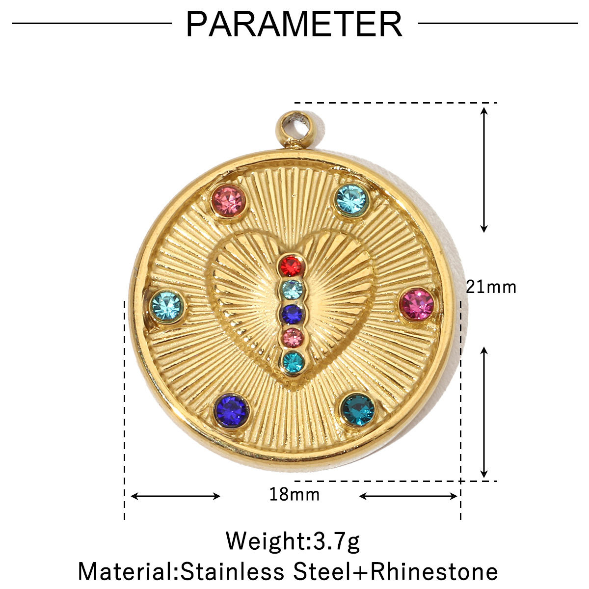 6pcs/pack Evil Eye Love French Retro Stainless Steel Charms Women's Clover Jewelry Necklace DIY Small Pendant Wholesale