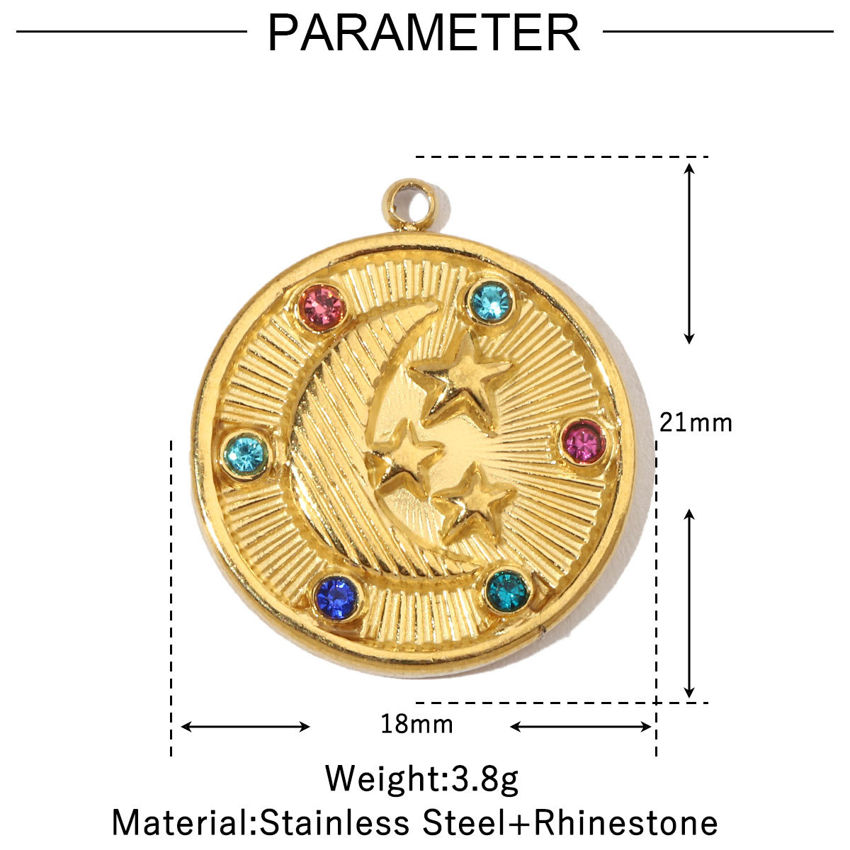 6pcs/pack Evil Eye Love French Retro Stainless Steel Charms Women's Clover Jewelry Necklace DIY Small Pendant Wholesale