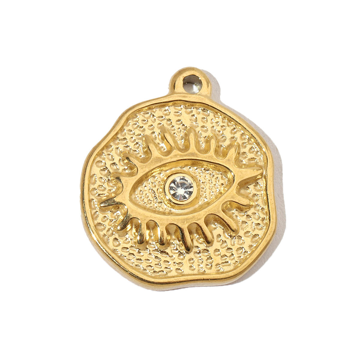6pcs/pack Evil Eye Love French Retro Stainless Steel Charms Women's Clover Jewelry Necklace DIY Small Pendant Wholesale