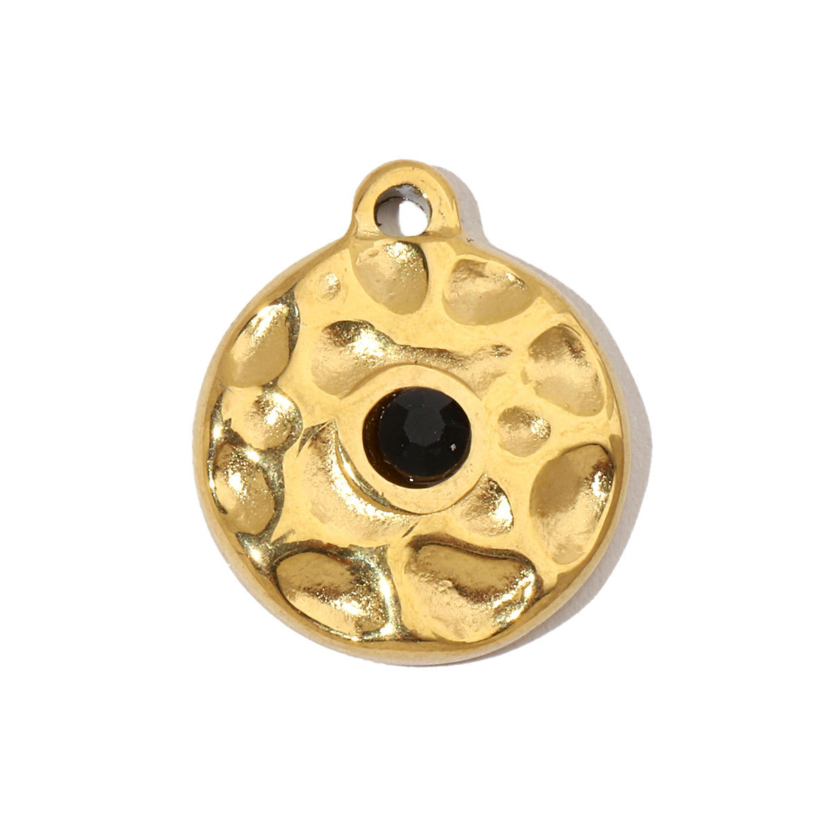 6pcs/pack Evil Eye Love French Retro Stainless Steel Charms Women's Clover Jewelry Necklace DIY Small Pendant Wholesale