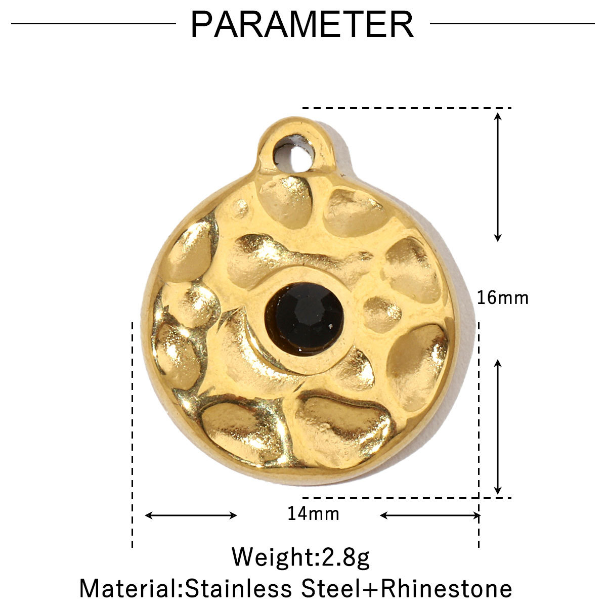 6pcs/pack Evil Eye Love French Retro Stainless Steel Charms Women's Clover Jewelry Necklace DIY Small Pendant Wholesale