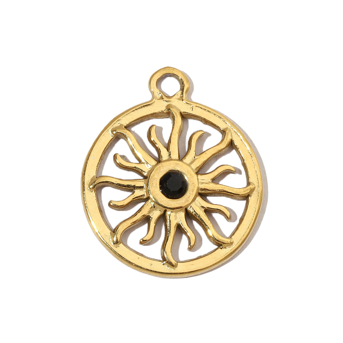 6pcs/pack Evil Eye Love French Retro Stainless Steel Charms Women's Clover Jewelry Necklace DIY Small Pendant Wholesale