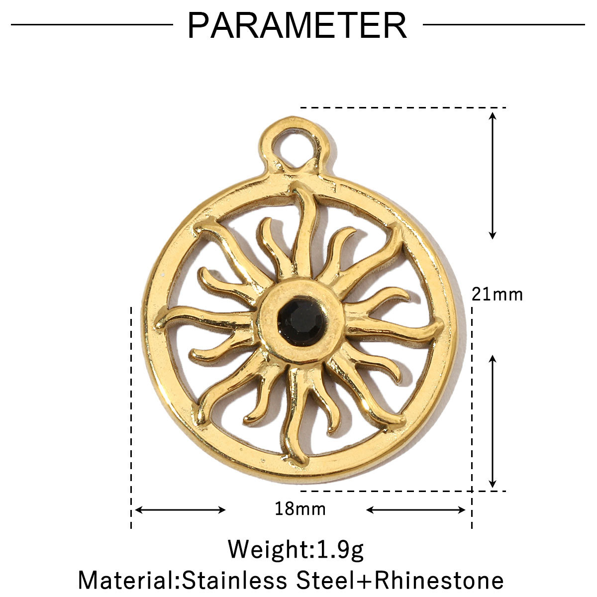 6pcs/pack Evil Eye Love French Retro Stainless Steel Charms Women's Clover Jewelry Necklace DIY Small Pendant Wholesale