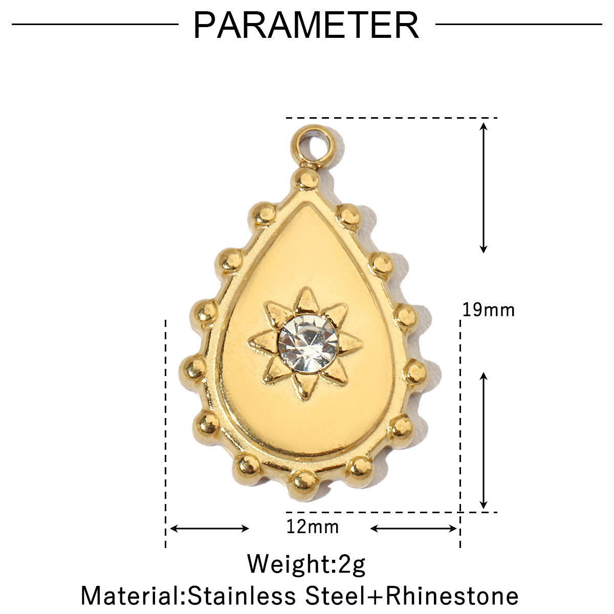6pcs/pack Evil Eye Love French Retro Stainless Steel Charms Women's Clover Jewelry Necklace DIY Small Pendant Wholesale