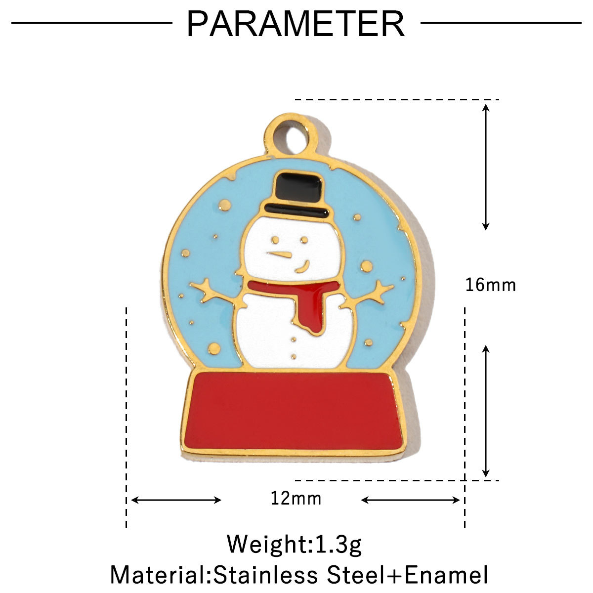 6pcs/pack Santa Claus Snowman Stainless Steel DIY Charms Women's Wreath Christmas House Jewelry Necklace Small Pendant Wholesale